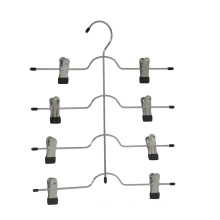 Multi layer clothes hanger function space saving metal hanger with clip for pants trousers and scarf